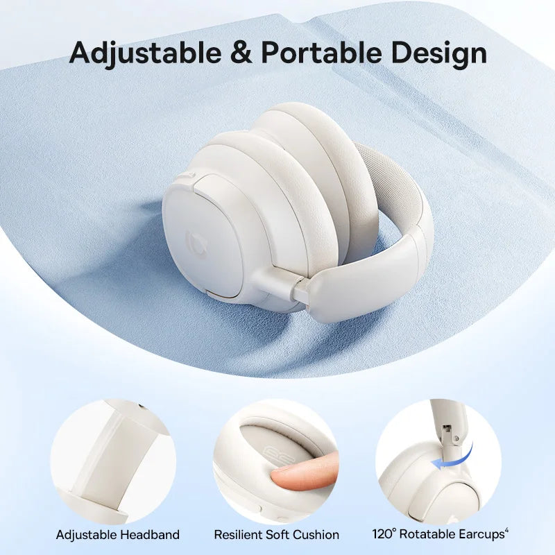 Baseus EH10 NC | Bluetooth 6.0 | 45dB ANC | 80H | Spatial Audio Over-Ear Headphones