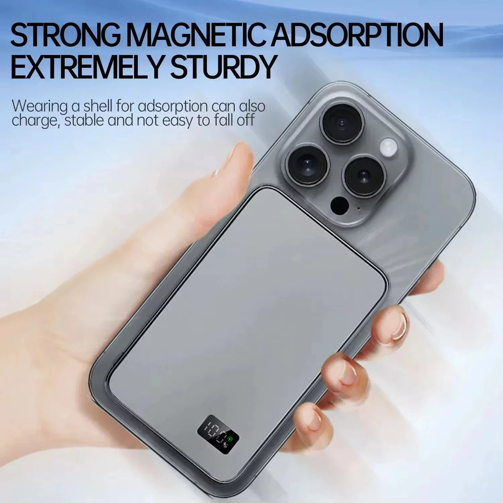 Lenovo Magnetic Wireless Power Bank 30,000–50,000mAh | MagSafe Fast Charging for iPhone & Samsung